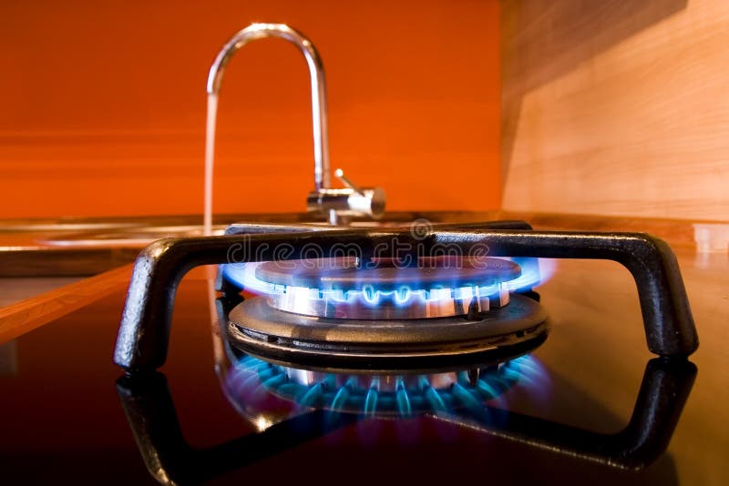Gas Stove stock photo. Image of stove, burning, flame 10546636