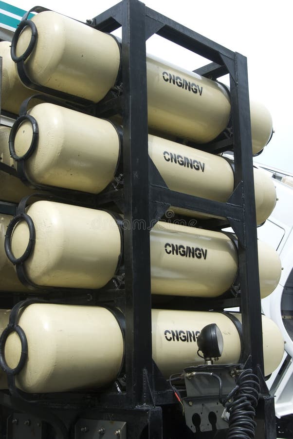 Gas tanks on heavy truck