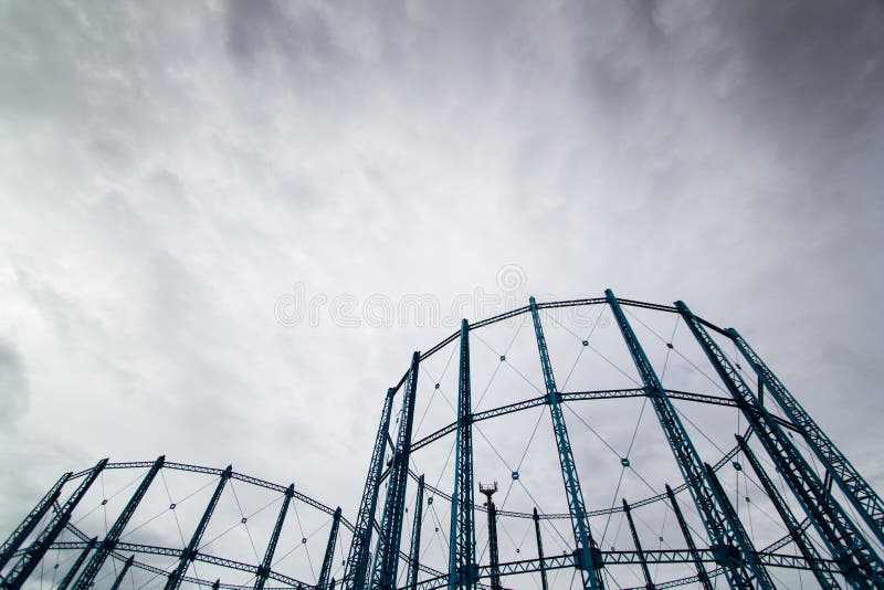 Gas towers stock image. Image of fuel, bluemetal, gastowers 104494815