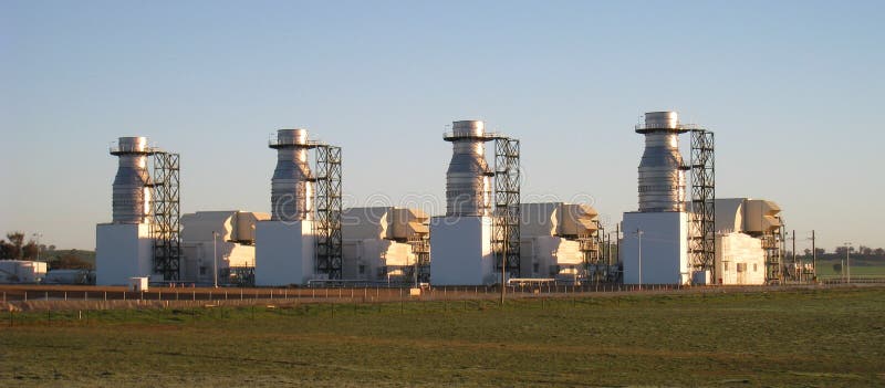 Gas turbine power station in morning sun