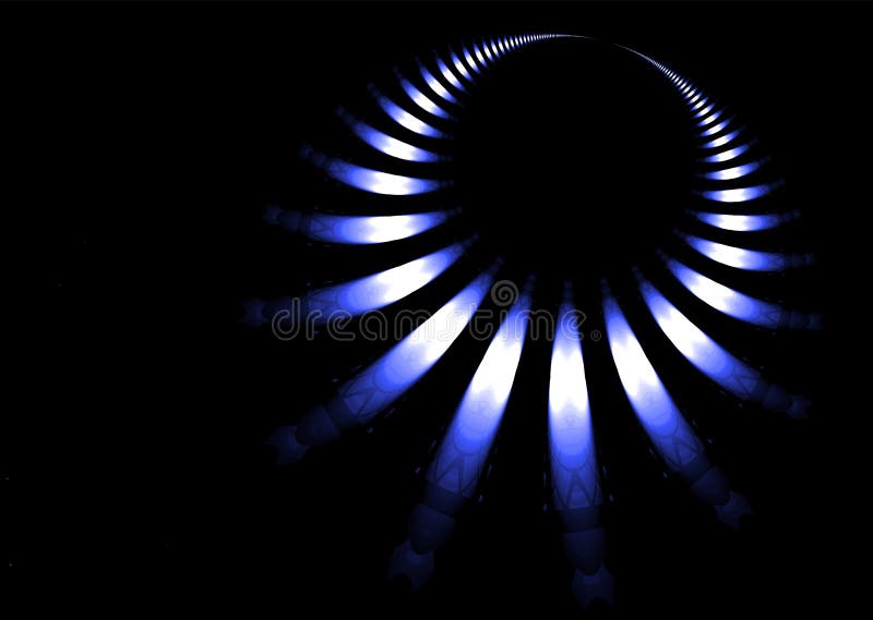 Gas ring abstract background in blue and black. Gas ring abstract background in blue and black
