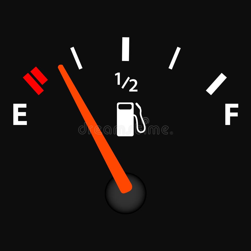 Vector Empty Fuel Warning Light in Car Dashboard. Fuel Pump Icon Stock Vector - Illustration of digital, engine: 218942630