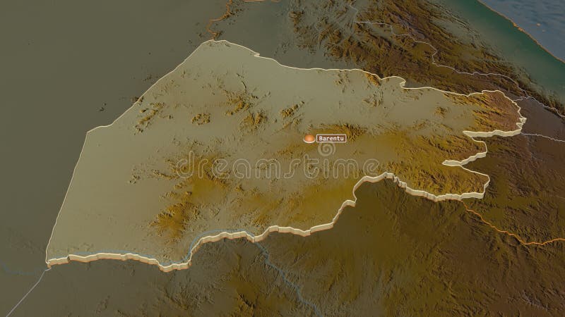 Gash barka eritrea extruderad med kapital. lindring stock illustrationer