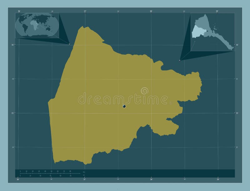 Gash barka eritrea. fast. kapital royaltyfri illustrationer