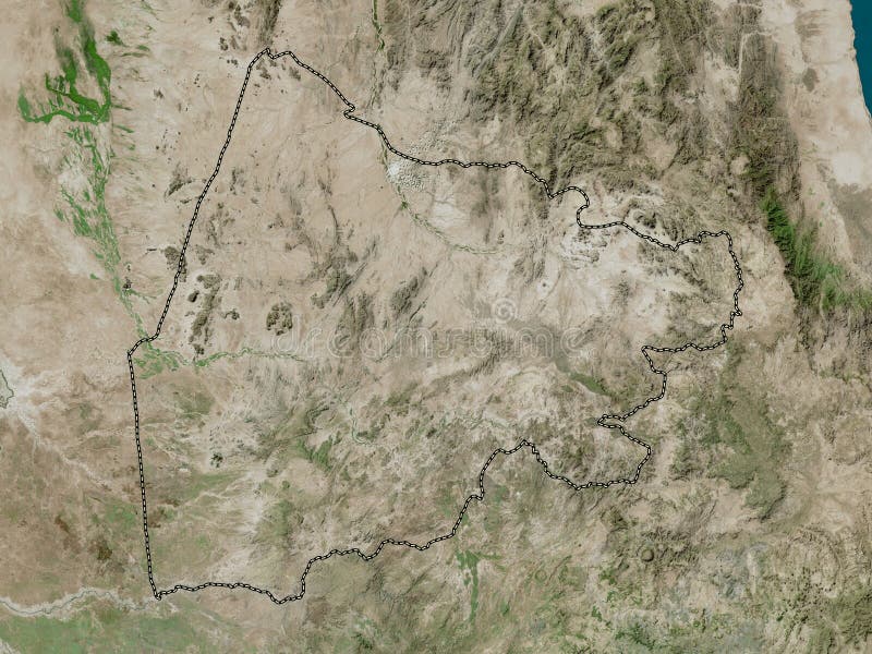 Gash barka eritrea. höjer satellit. ingen förklaring stock illustrationer