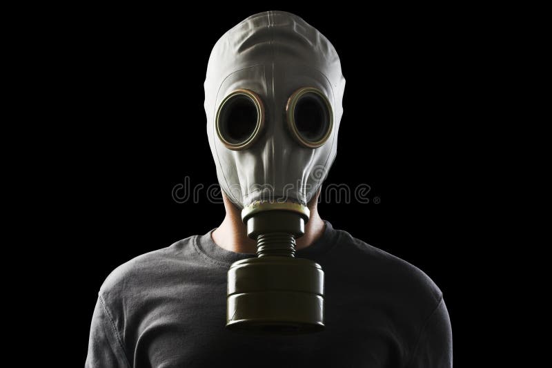 Man with gas mask clipping path included. Man with gas mask clipping path included