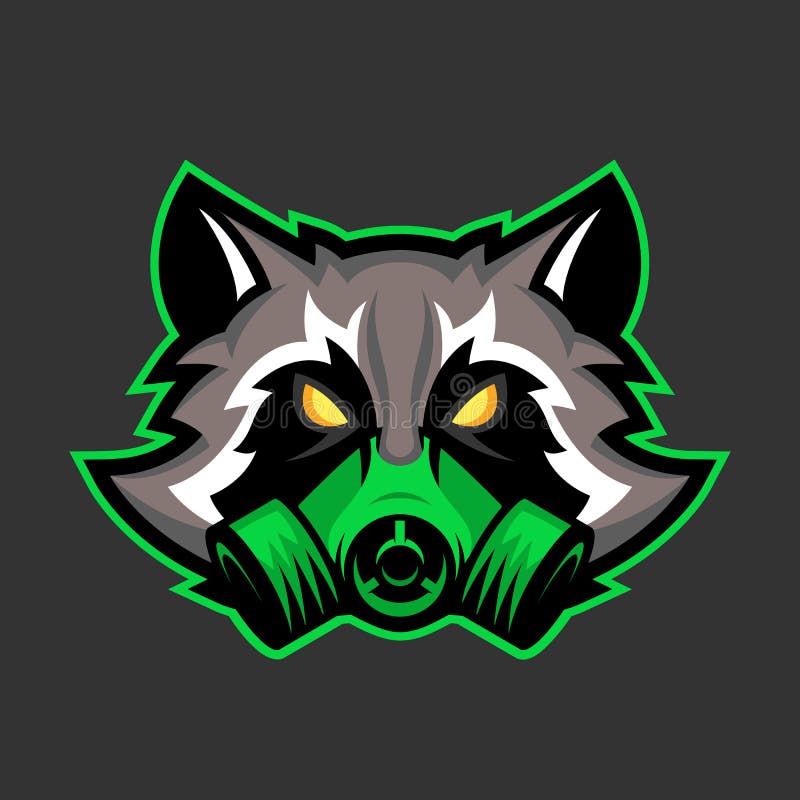 Gas mask raccoon mascot, Sport or esports racoon logo emblem. Character design. Gas mask raccoon mascot, Sport or esports racoon logo emblem. Character design.