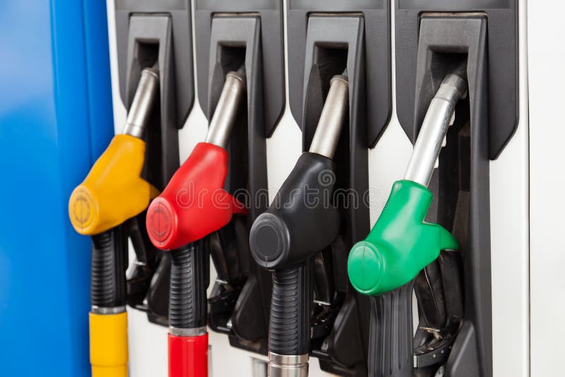Gasoline or petrol station gas fuel pump nozzle. Gasoline or petrol station gas fuel pump nozzle
