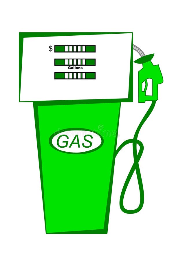 Green Gas pump on white. Green Gas pump on white