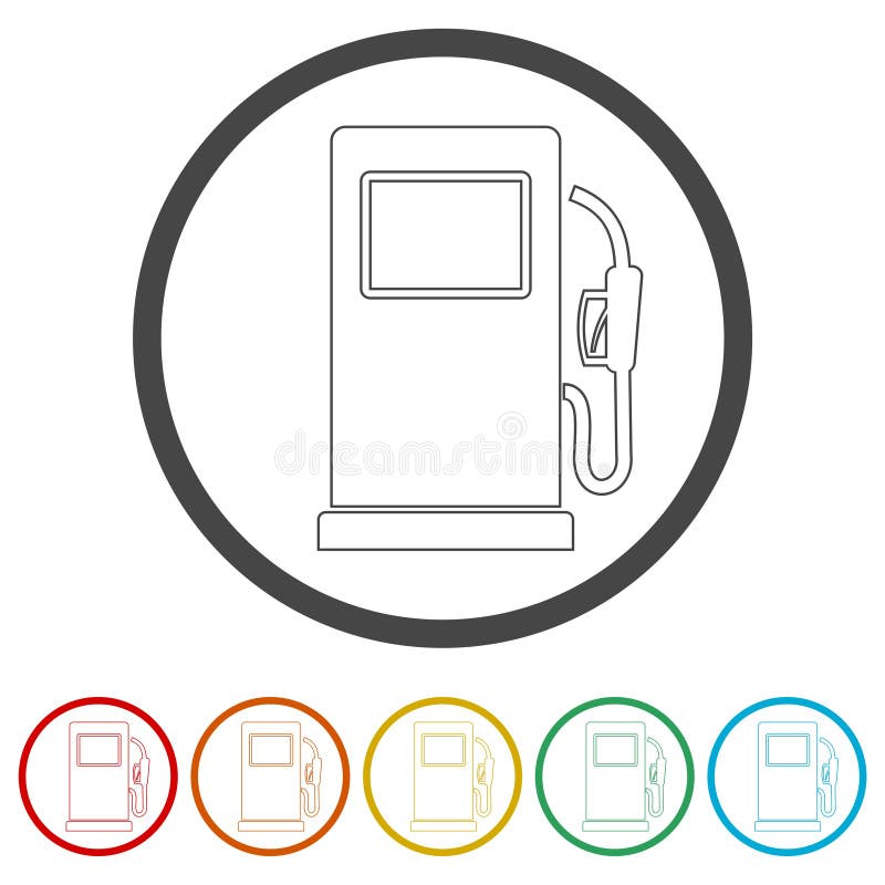 Gas pump icon, Gasoline and diesel fuel symbol, 6 Colors Included, simple vector icons set. Gas pump icon, Gasoline and diesel fuel symbol, 6 Colors Included, simple vector icons set