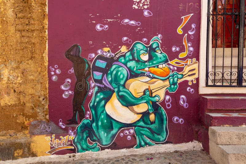 Gatakonst i den Oaxaca staden, Mexico arkivfoton Gatakonst i den Oaxaca staden, Mexico arkivfoton