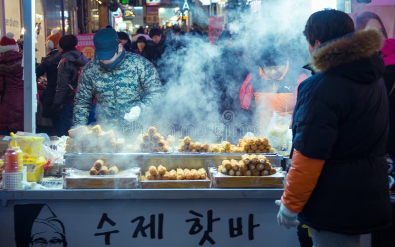 Gatamat runt om Seoul, Sydkorea arkivfoton Gatamat runt om Seoul, Sydkorea arkivfoton