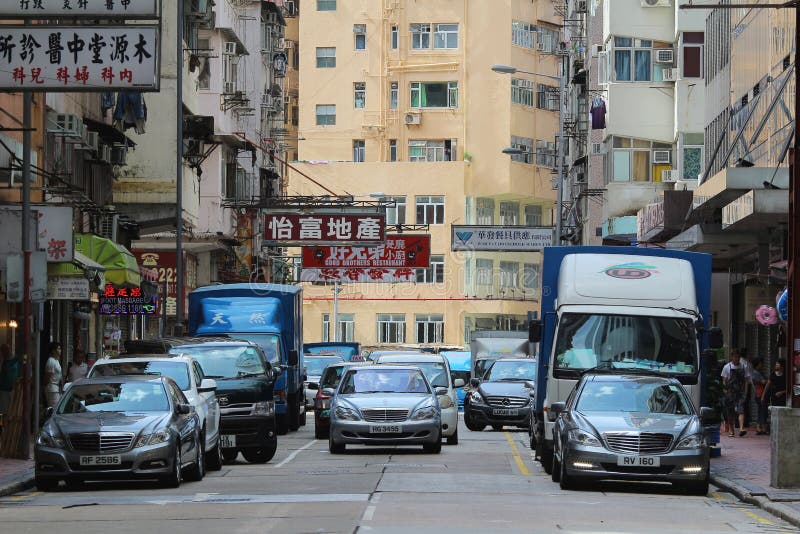 GatarörelseNathan Road Hong kong Kina arkivfoto GatarörelseNathan Road Hong kong Kina arkivfoto