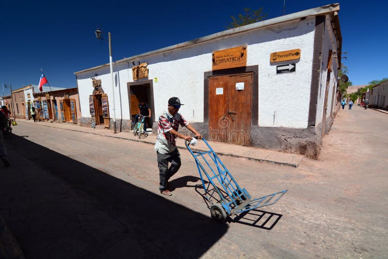 Gatasikt av San Pedro de Atacama chile arkivfoto Gatasikt av San Pedro de Atacama chile arkivfoto