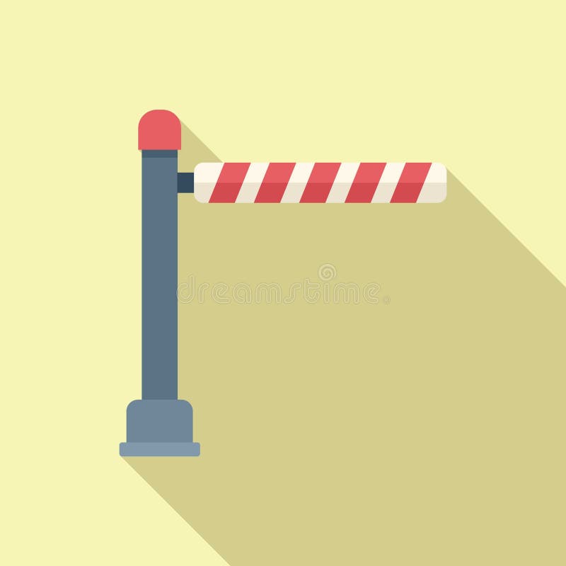 Gate Barrier Icon Flat Vector. Safety Stop Stock Vector Illustration
