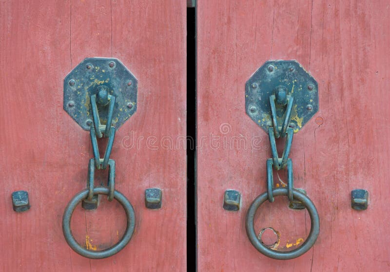 Gate and Door Lock of Korean Palace Closeup Stock Image Image of