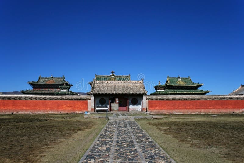 Gate and red wall in Erdene Zuu Monastery, Orkhon Valley Cultural Landscape World Heritage Site, Karakorum, Mongolia stock image Gate and red wall in Erdene Zuu Monastery, Orkhon Valley Cultural Landscape World Heritage Site, Karakorum, Mongolia stock image