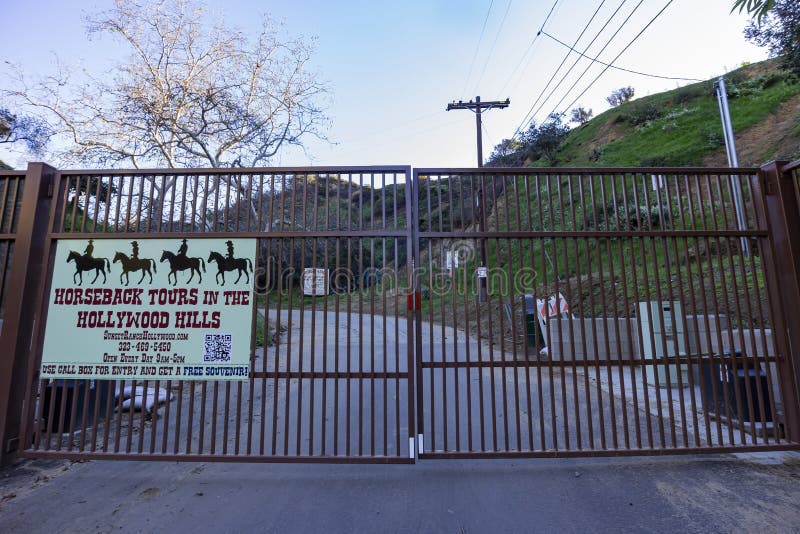 Gate of the Sunset Ranch in Hollywood Hills trail