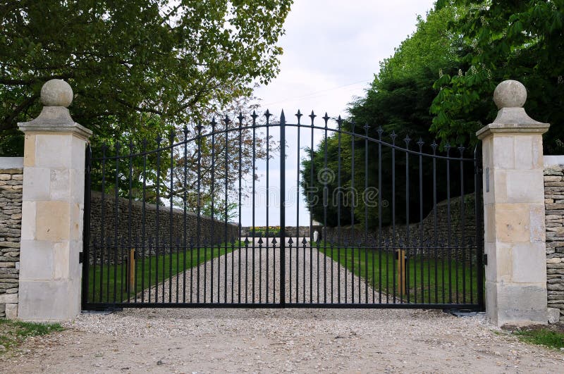 Gates of a Country Estate stock photo. Image of grand - 14665694