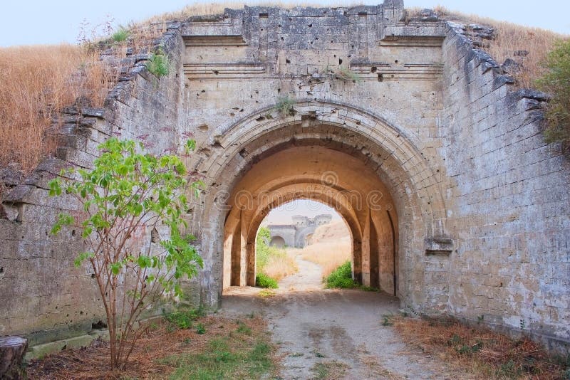 Gates in fortress in Kerch, Crimea