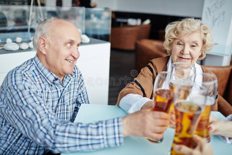 Gathering of senior people in pub royalty free stock image Gathering of senior people in pub royalty free stock image