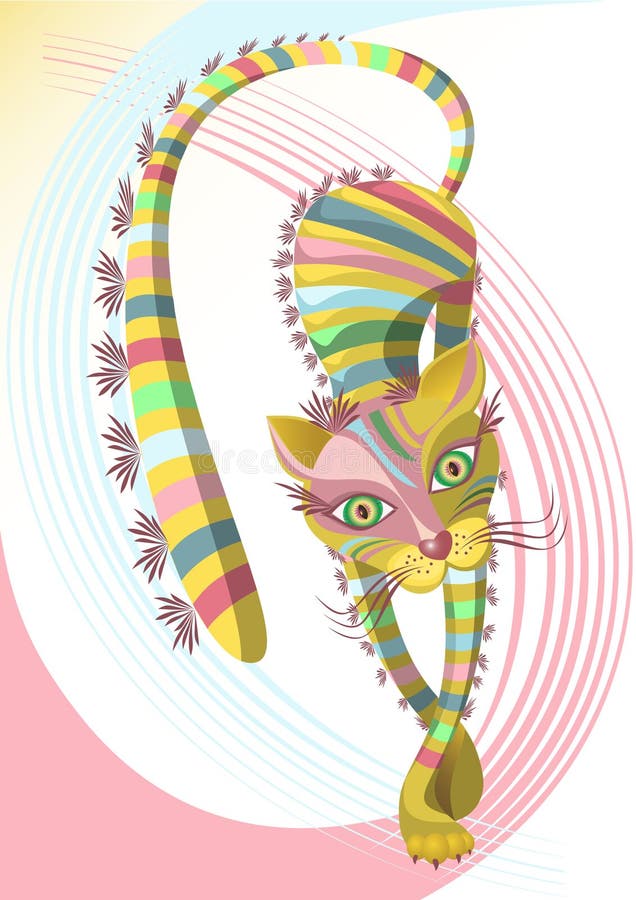 Gato, gatinha. Arte vetorial ilustração royalty free