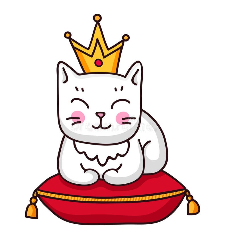 Vector Ponto Ponto Atividade Cor Com Gato Bonito Coroa Reino