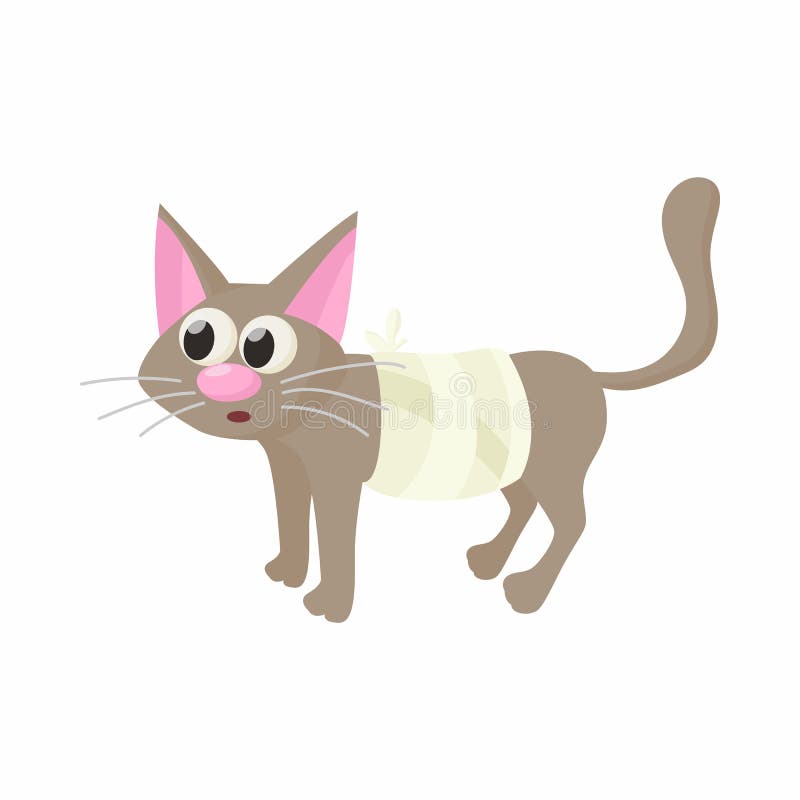 Gato com um ícone de ferimento, estilo dos desenhos animados ilustração royalty free Gato com um ícone de ferimento, estilo dos desenhos animados ilustração royalty free