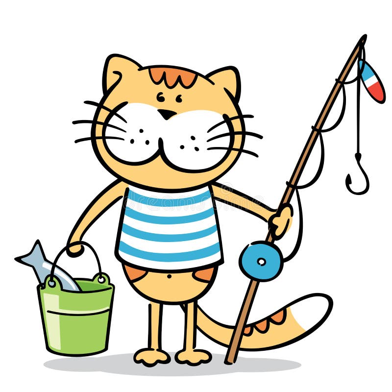 Vetores de Labirinto Infantil Ajude Um Gato Engraçado A Pescar