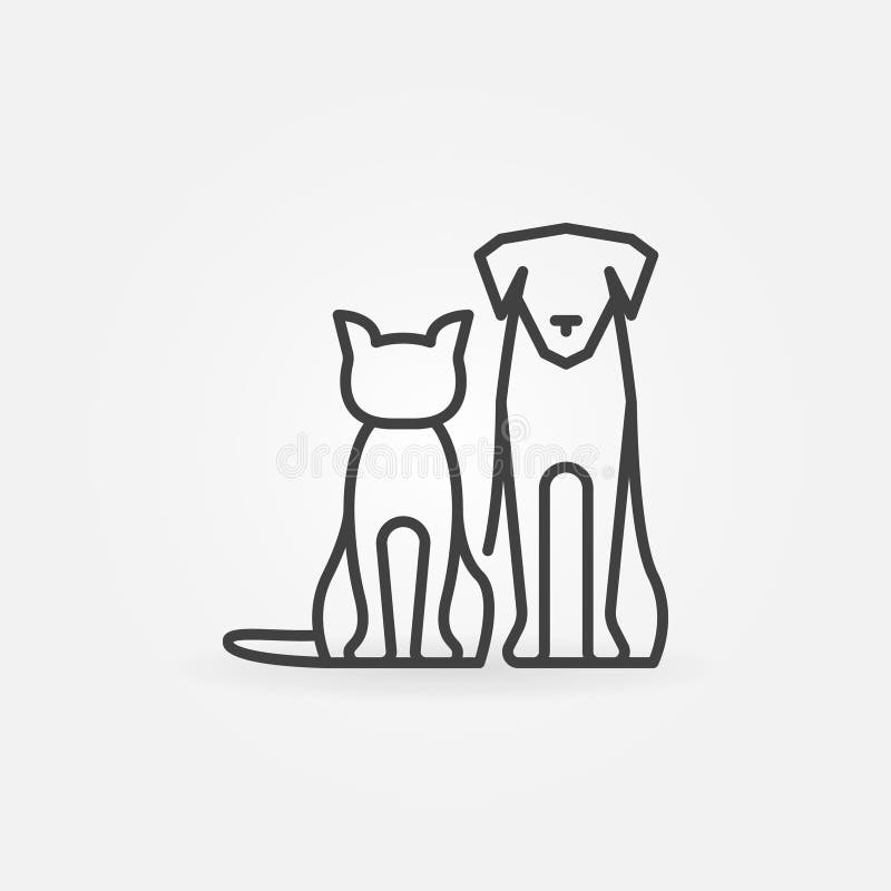 Gato com ícone do cão ilustração do vetor Gato com ícone do cão ilustração do vetor