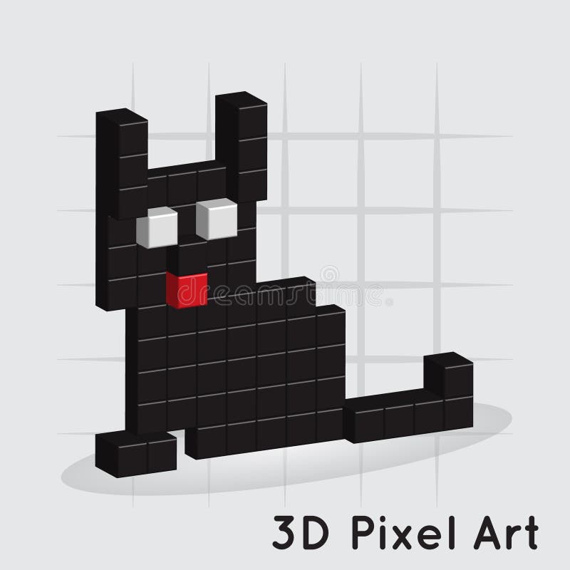 Arte Pixel Gato Preto Bit Animal Estimação Casa Digital Vector imagem  vetorial de popaukropa© 208910236