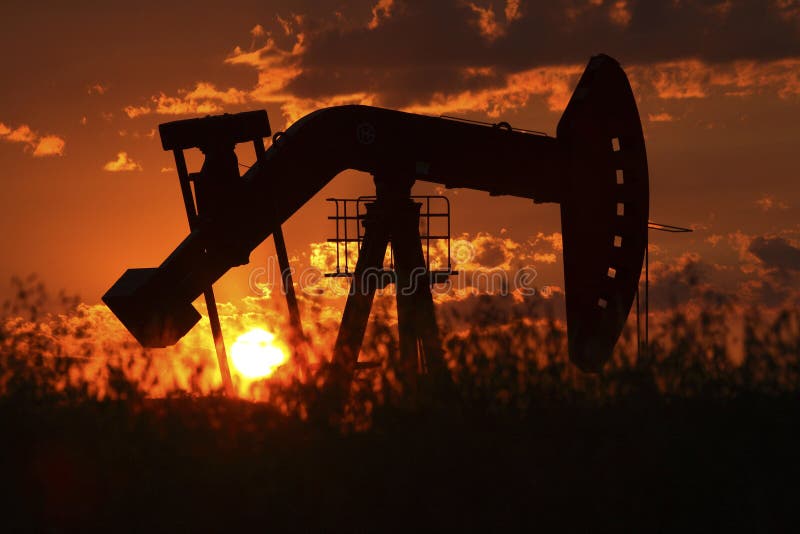 Gato de la bomba de la plataforma petrolera imágenes de archivo libres de regalías