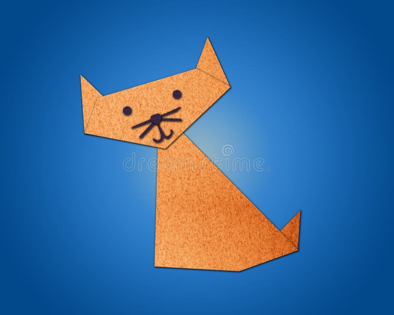 Gato de Origami feito do papel ilustração stock Gato de Origami feito do papel ilustração stock