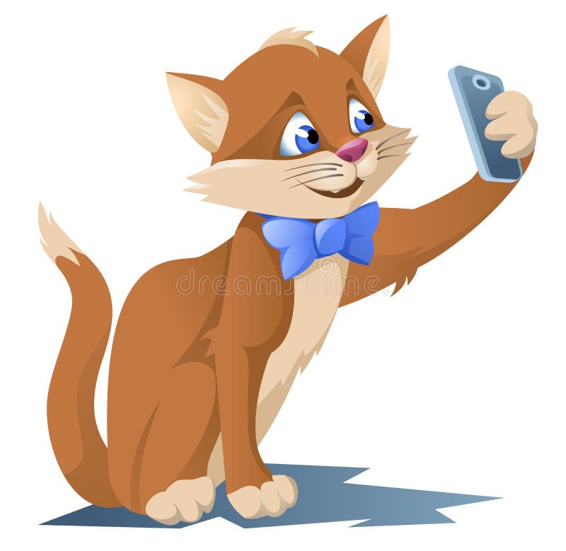 Gato divertido que hace el selfie ilustración del vector Gato divertido que hace el selfie ilustración del vector