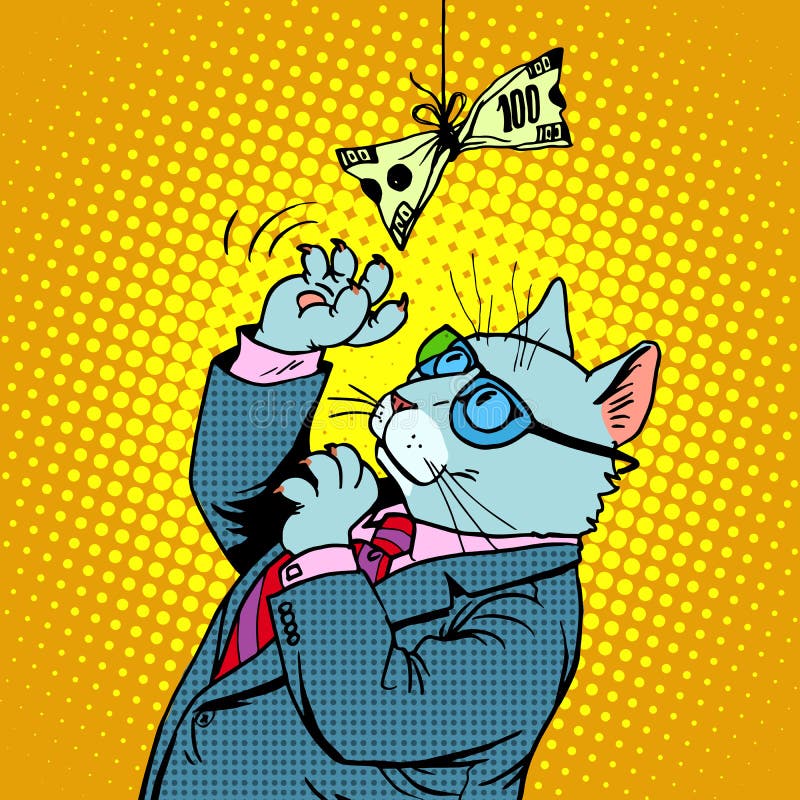 Gato e dinheiro do negócio ilustração royalty free Gato e dinheiro do negócio ilustração royalty free