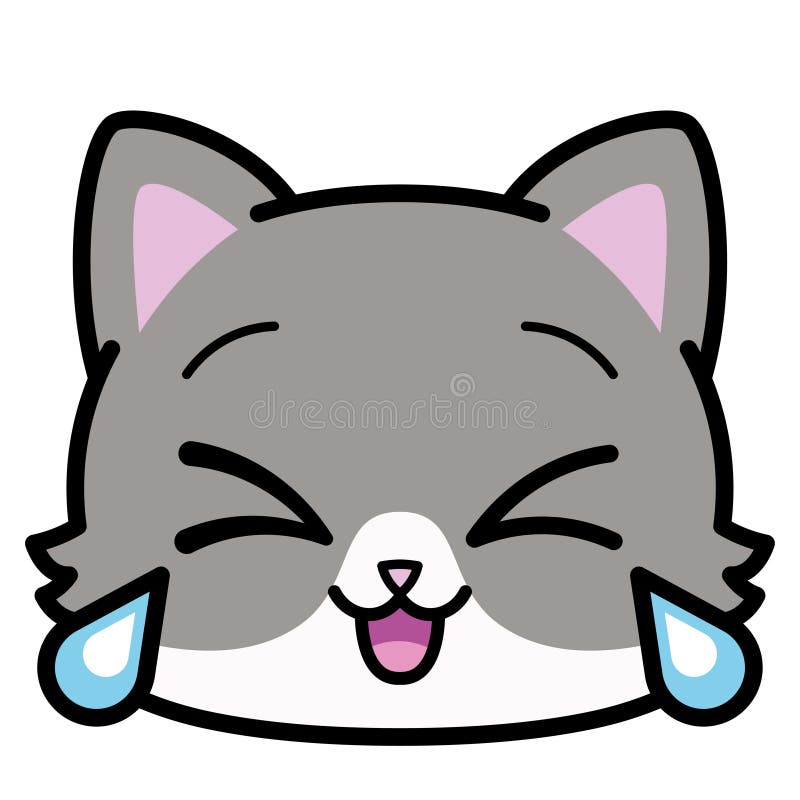 Desenho Animado De Gato Fofo Isolado Emoji Ilustração do Vetor