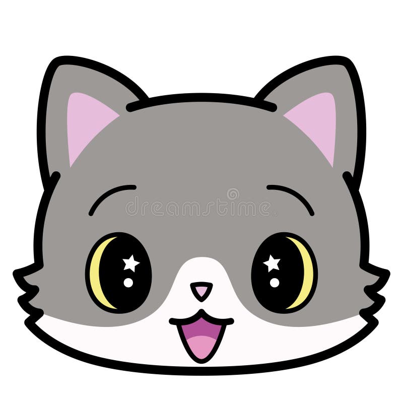 Desenho Animado De Gato Fofo Isolado Emoji Ilustração do Vetor - Ilustração  de sorriso, cômico: 225028066