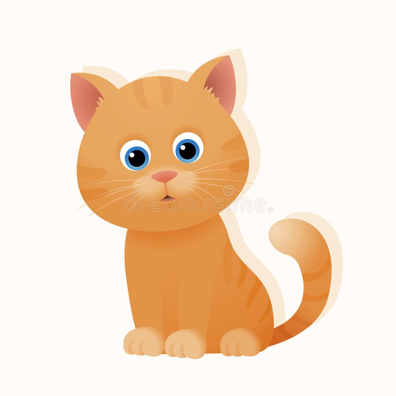 Gato lindo del gatito del jengibre de la historieta libre illustration Gato lindo del gatito del jengibre de la historieta libre illustration