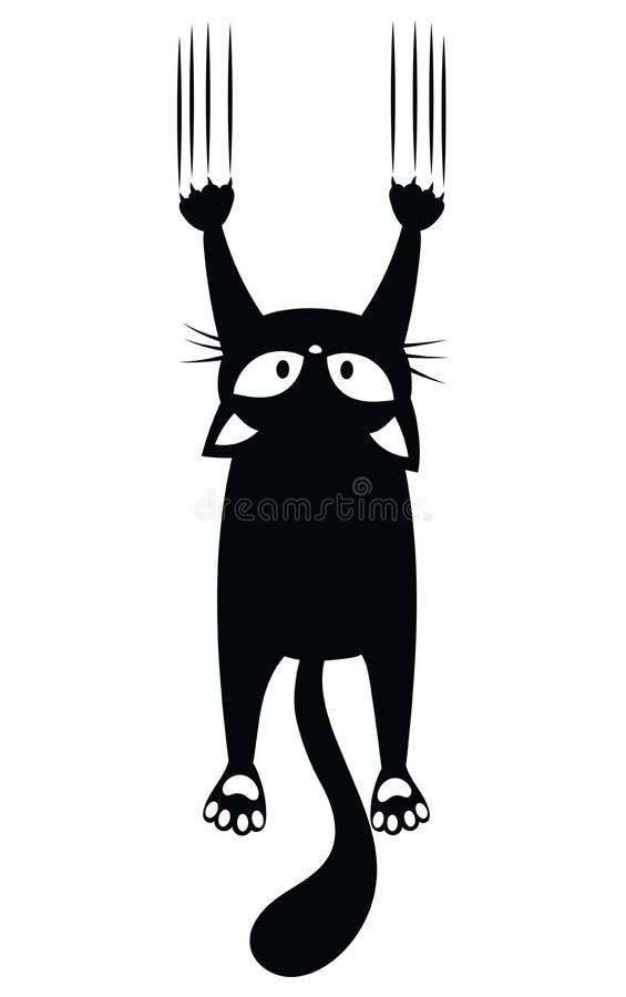  Gato Negro Rascando La Pared. Silueta De Gato De Dibujos Animados Trepando  La Pared. Imagen Vectorial De Una Mascota Para NiÃ±os Ilustración del  Vector - Ilustración de ataque, gato: 159012325