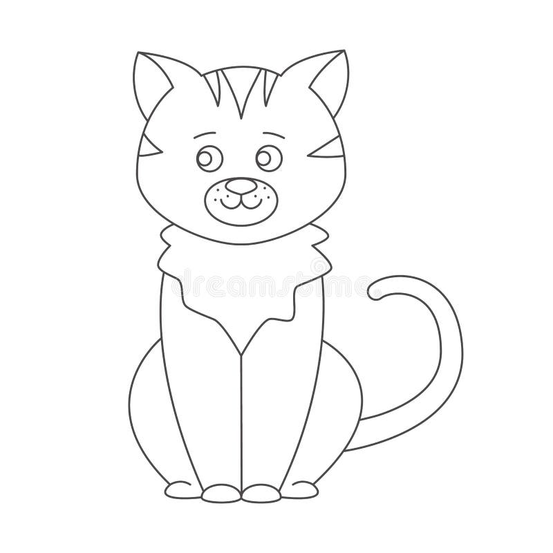 Esboço Da Página Da Coloração Do Gato Dos Desenhos Animados Com Cão Pets  Livro Para Colorir Para Crianças Ilustração do Vetor - Ilustração de  contorno, livro: 73927212