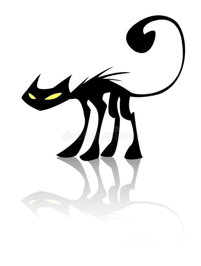 Gato preto ilustração stock Gato preto ilustração stock
