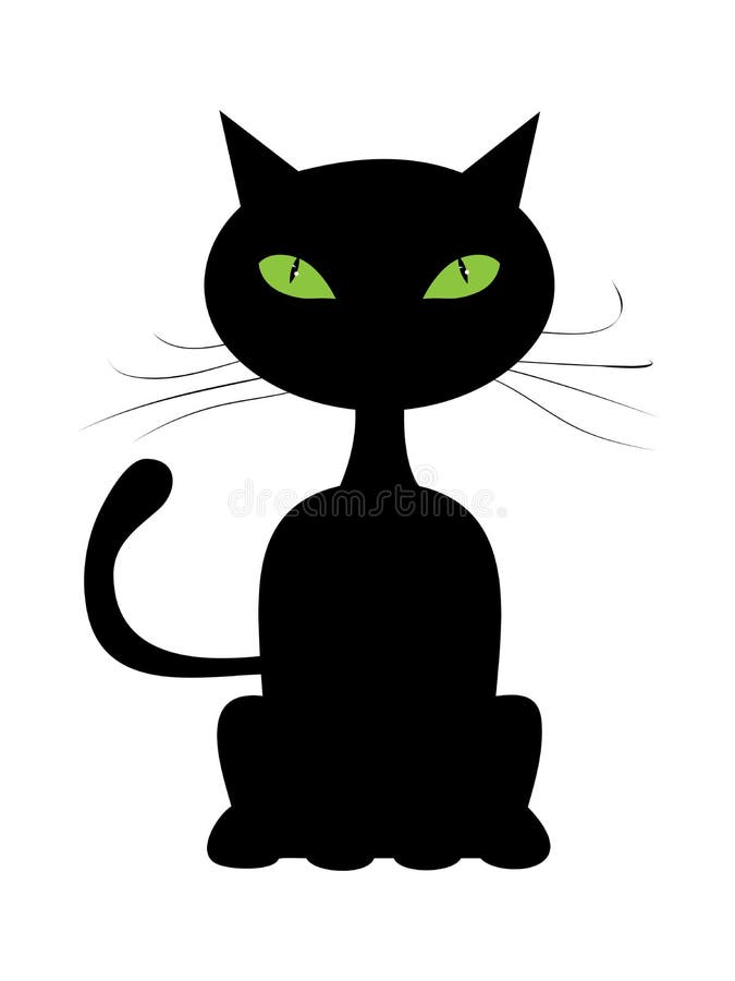 Gato Preto De Desenho Animado Ilustração do Vetor - Ilustração de grampo,  descida: 200692456
