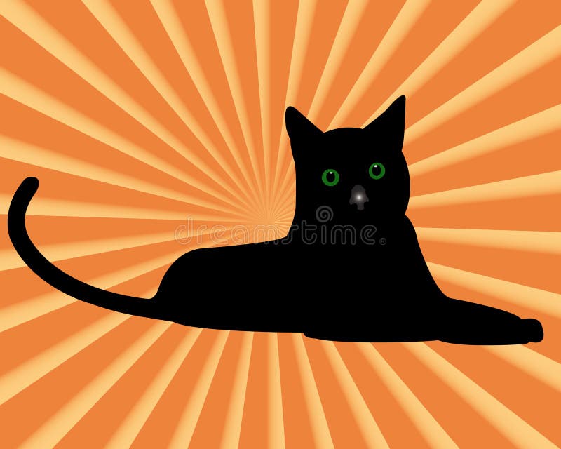 Gato preto com olhos verdes ilustração do vetor Gato preto com olhos verdes ilustração do vetor