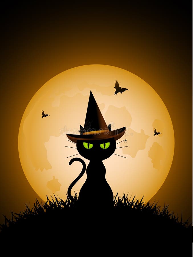 Gato Preto De Halloween Ilustrações, Vetores E Clipart De Stock – (44,551  Stock Illustrations)