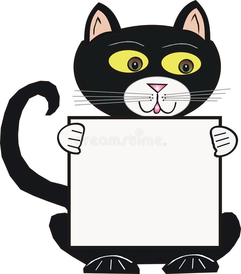 Desenhos animados doodle desenho de gato preto. silhueta de gatinho simples  e fofo, ilustração vetorial de halloween.