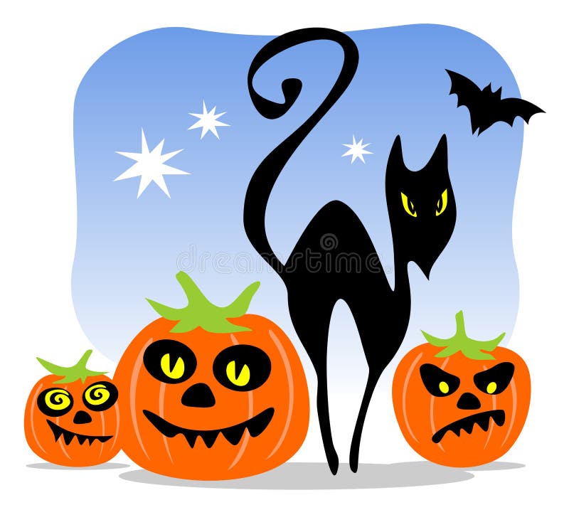 Gato Preto De Halloween Ilustrações, Vetores E Clipart De Stock – (44,551  Stock Illustrations)