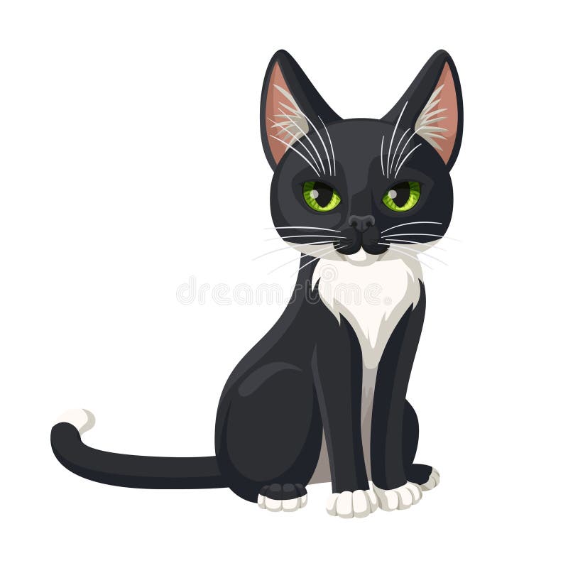 Póster Cabeça de gato cinza preto olhando pro laço azul pendurado na linha.  gatos em uma fileira. tamanho diferente. conjunto de família personagem de  desenho animado bonito. cartão da coleção do bebê