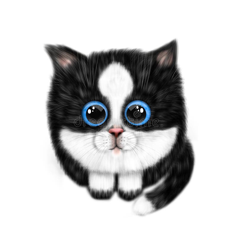 Desenho felino bonitinho kawaii anime gatinho preto mágico bruxa