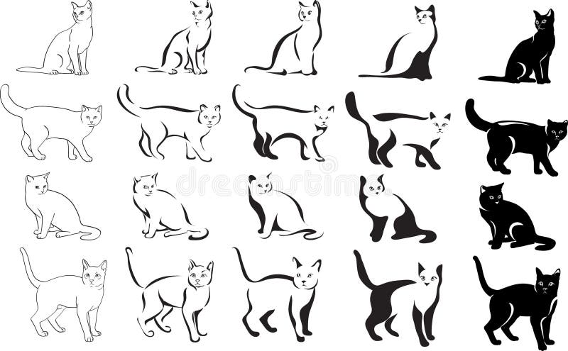 133.200+ Silhuetas De Gatos Ilustração de stock, gráficos vetoriais e  clipart royalty-free - iStock