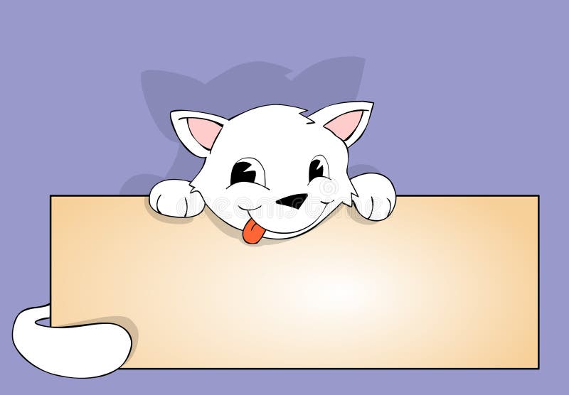 Gato y cartel stock de ilustración. Ilustración de mensaje - 15375328